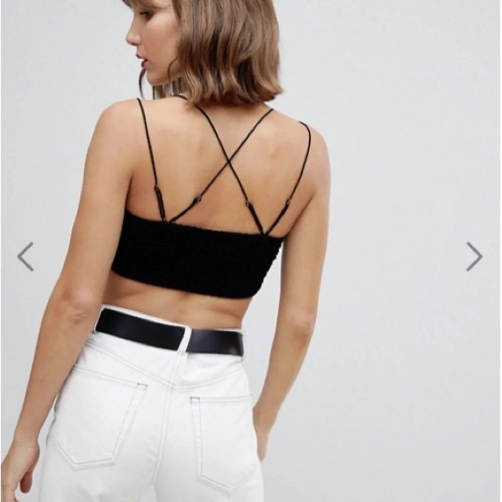 Free People  Madonna Velvet Lace Bralette size Small Black Grunge Baddie